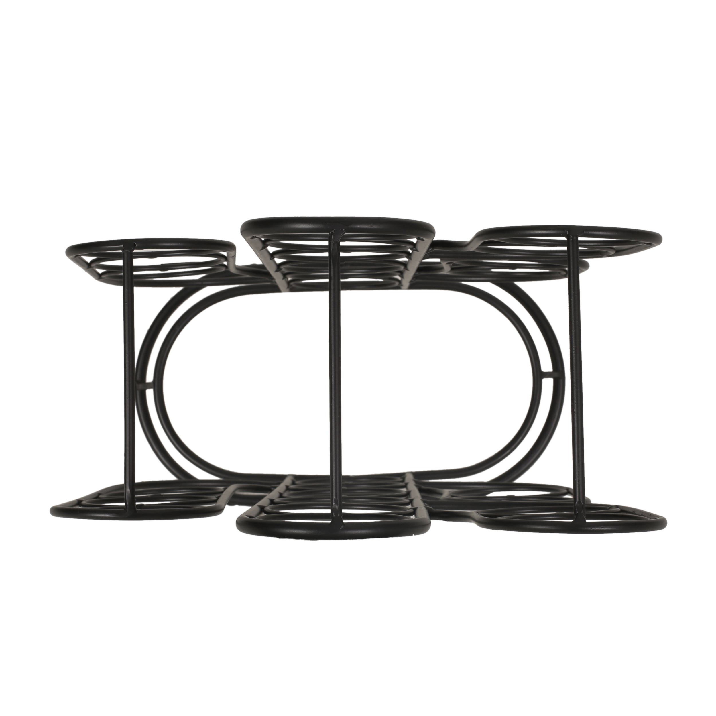 Modern Industrial Tabletop Wine Rack with Cactus Design in Black Metal for 13 Bottles
