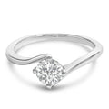 14K White Gold 4/5 Cttw Round Lab Grown Diamond Bypass Solitaire Engagement Ring (F-G Color, VS1-VS2 Clarity) - Ring Size 5