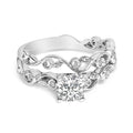 14K White Gold Lab Grown Diamond 1.0 Cttw Vintage Style Engagement Ring and Band Set - Ring Size 5