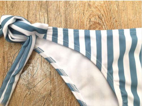 2020 New Striped Blue One-Shoulder Bikini Swimsuit