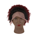 Ombre Burgundy Pixie Cut Wig Short Lace Bob Curly Wig Water Wave Lace Front Human Hair Wig 13X1 Transparent Lace Wig For Women (1B/99j#)