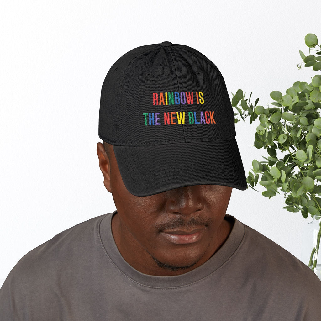Bespattered Facade "Rainbow Is the New Black" Colorful Embroidered Denim Hat