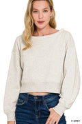 Zenana Fleece Boat-neck Sweatshirt