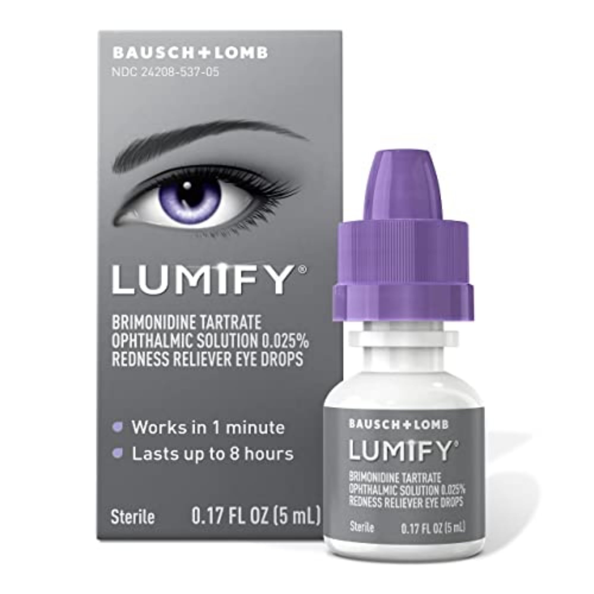 LUMIFY Redness Reliever Eye Drops For Whiter & Brighter Looking Eyes 0.17 Fl Oz (5 mL)