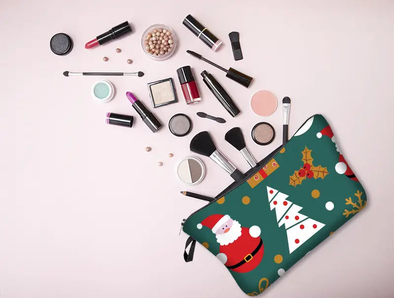 Buffalo Plaid Makeup Bags for Women - Holiday Gift Pouch