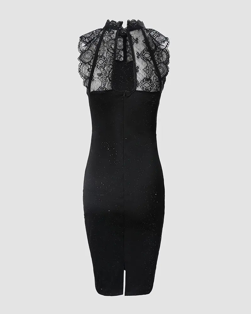 2020 New Sexy Black Bodycon Dress Two-Piece Set