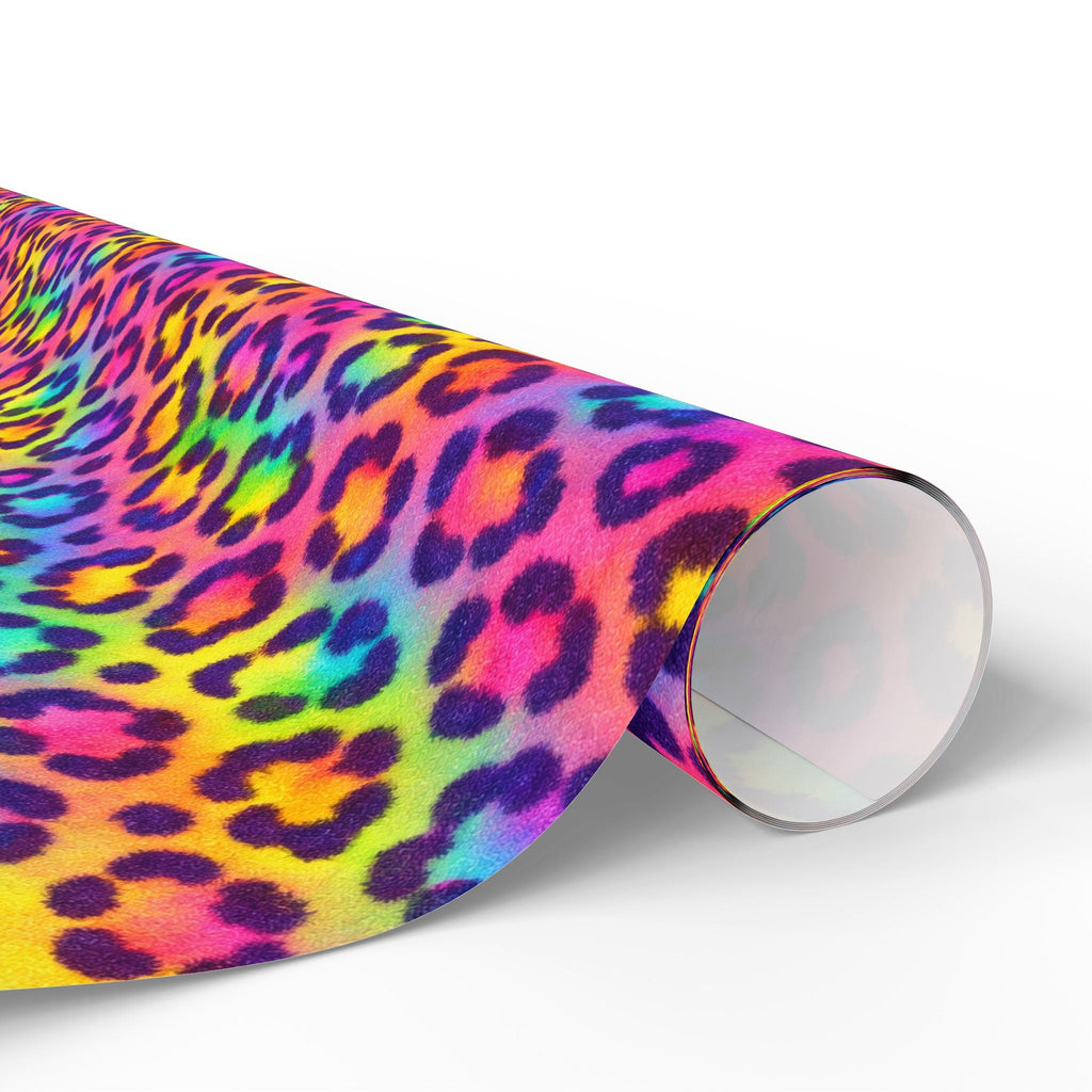 Bespattered Facade Rainbow Leopard Wrapping Paper | Three Sizes | Glossy or Matte