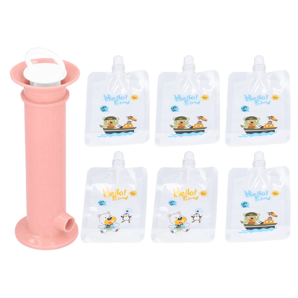 RiToEasysports Fruit Puree Filler 7Pcs Set Baby Food Pouch Maker Pure Color Pouches Toddler Fruit Squeeze Puree Filler Baby Food Dispenser for Kids() Complementary Food Feeding