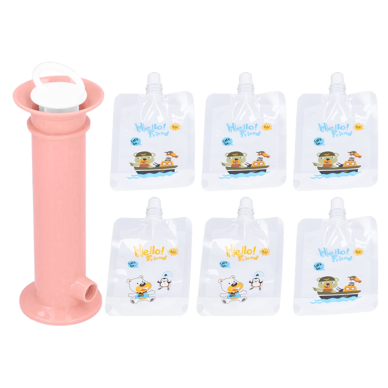 RiToEasysports Fruit Puree Filler 7Pcs Set Baby Food Pouch Maker Pure Color Pouches Toddler Fruit Squeeze Puree Filler Baby Food Dispenser for Kids() Complementary Food Feeding