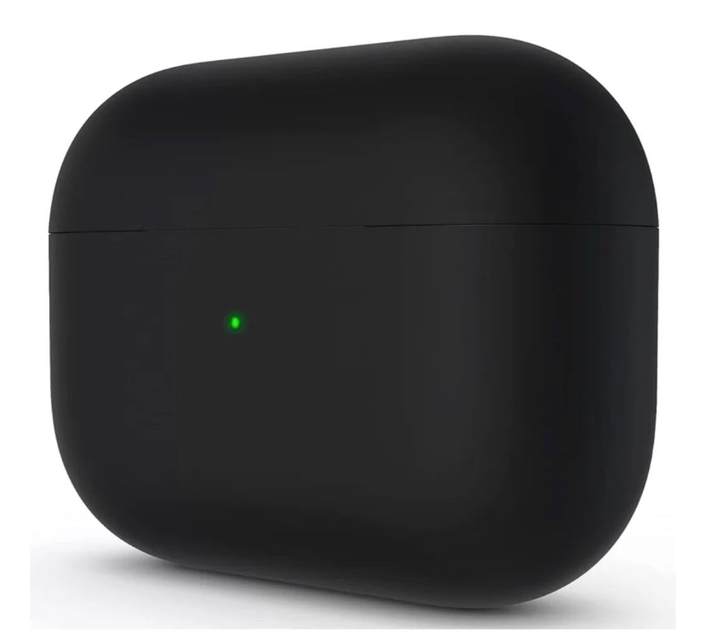 Silicone Case Compatible with AirPods Pro (2019), Liquid Silicone Protective Skin with Front LED Visible Indicator, Black