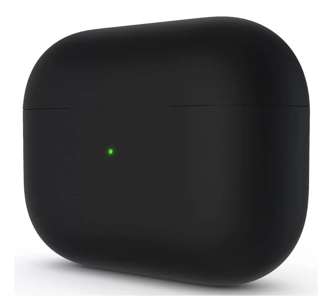 Silicone Case Compatible with AirPods Pro (2019), Liquid Silicone Protective Skin with Front LED Visible Indicator, Black