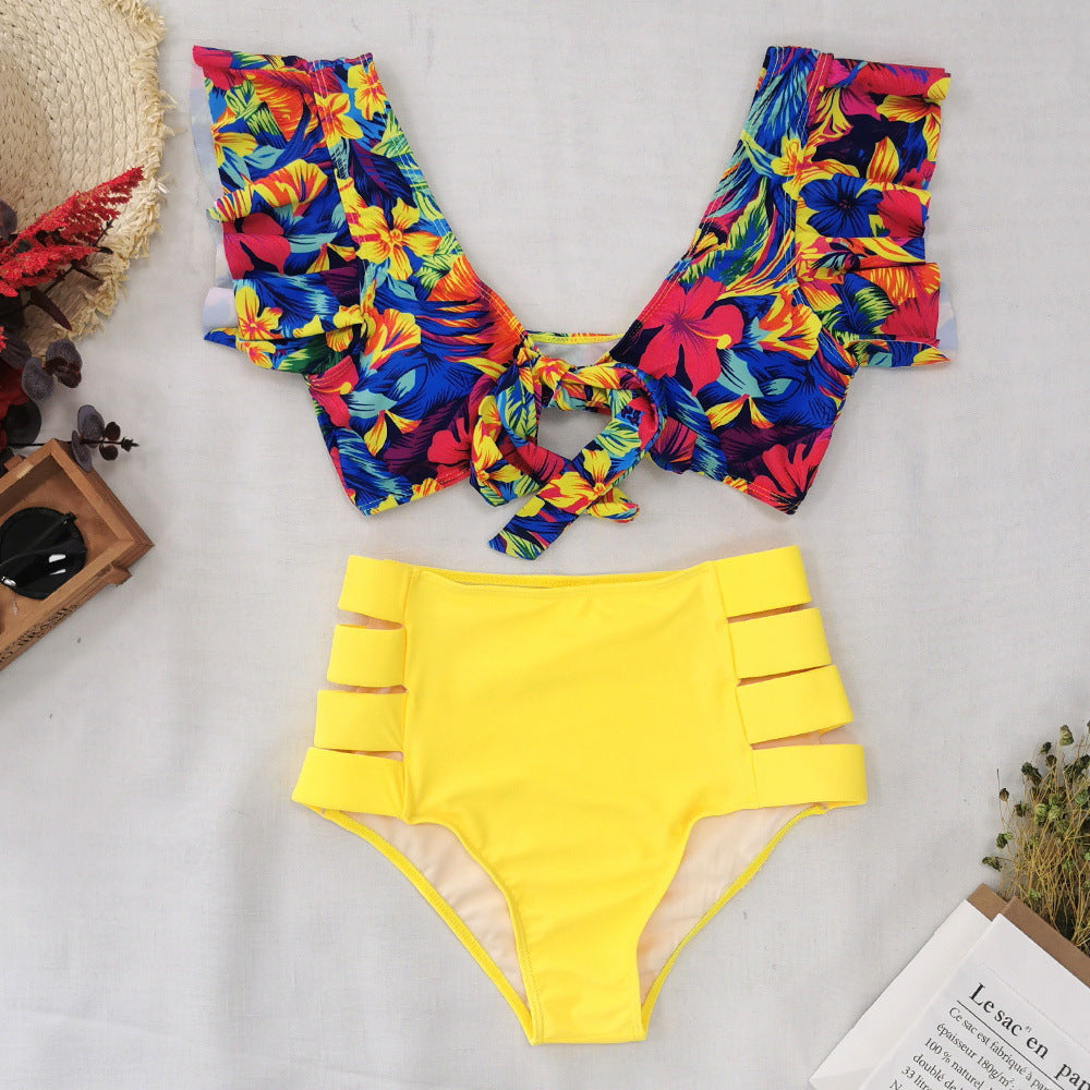 2024 New Ruffled High-Waisted Bikini Swimsuit