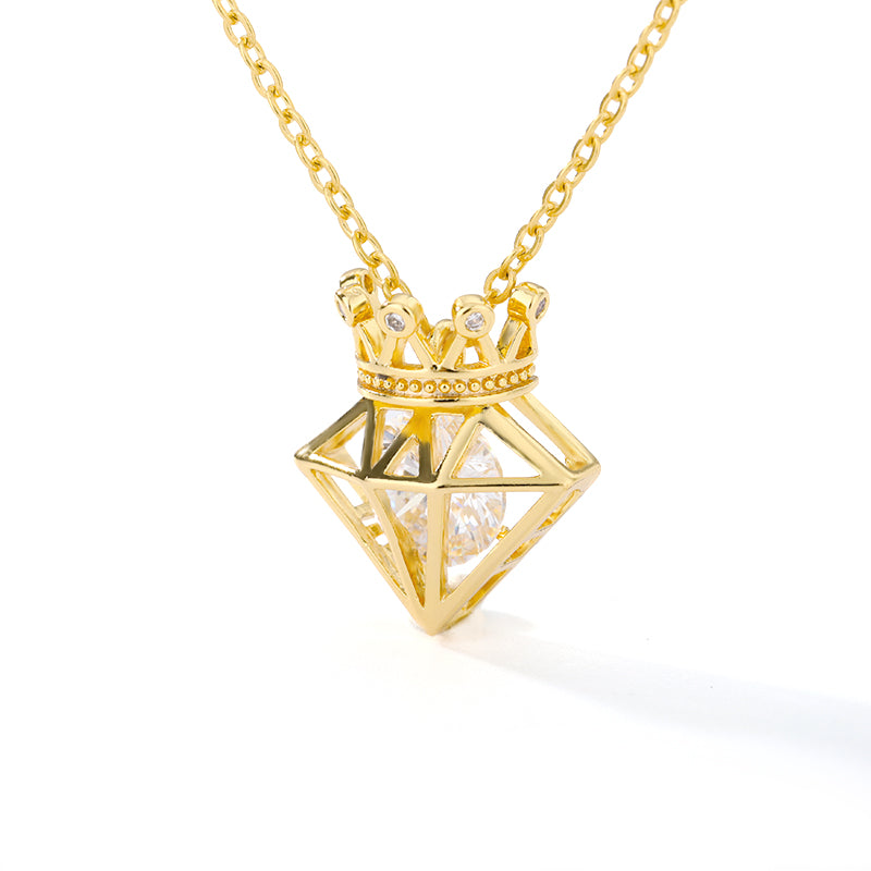 Geometric Triangle Zircon Women's Necklace for Daily Wear