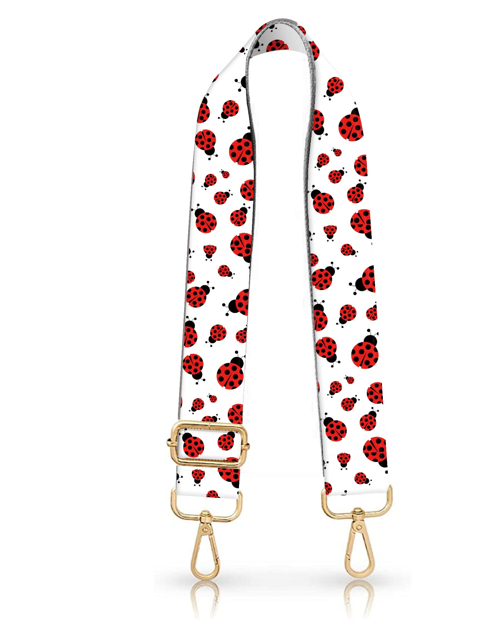 DANHRO Wide Purse Strap Replacement Crossbody Handbag Shoulder Strap Adjustable Bag Straps Replacement (Luxury Cute Ladybirds)