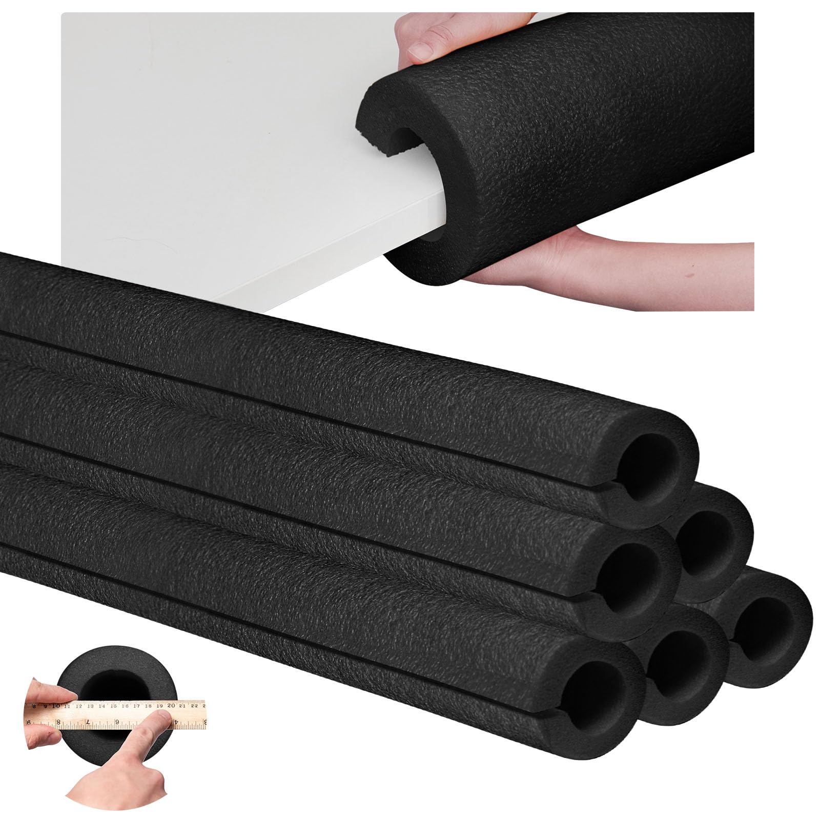 Hanaive 6 Pcs 40 x 4.1 Inch Jumbo Pool Noodles Foam Pre Slit Clamp Foam Protection Insulation Foam Tubes for Padding Large Foam Tube for Swimming Floating Craft Projects Padding Bumper(Red)