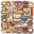 WESILY Pack 50 PCS Chinese Food Stickers Noodles Buns Dumplings Waterproof Vinyl Decals Decor Water Bottles Laptop Luggage Computer Phone Guitar Scrapbooking for Adults Teens Kids