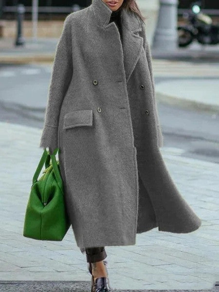High-End Loose Woolen Green Commuter Jacket
