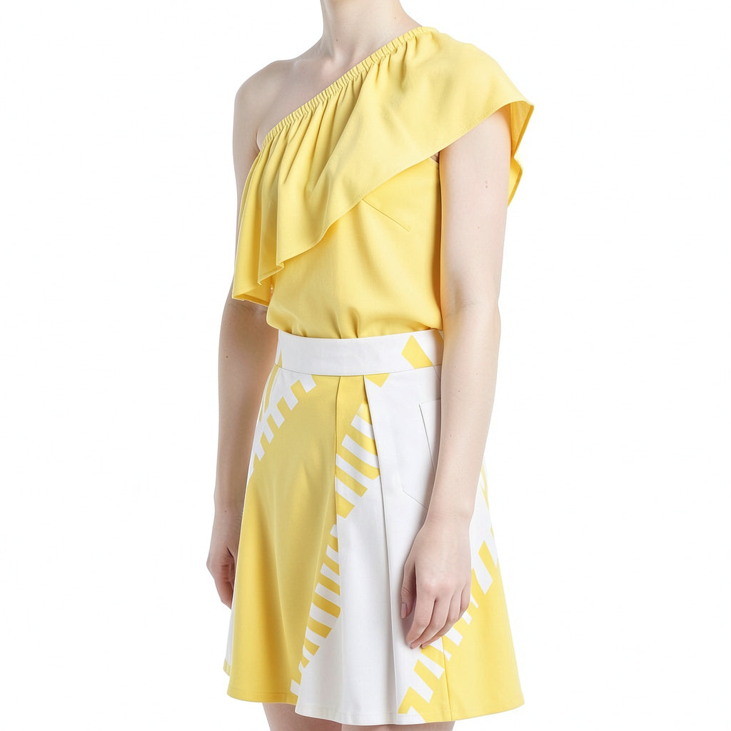 Milly Women's One Shoulder Top, Yellow, Size Small