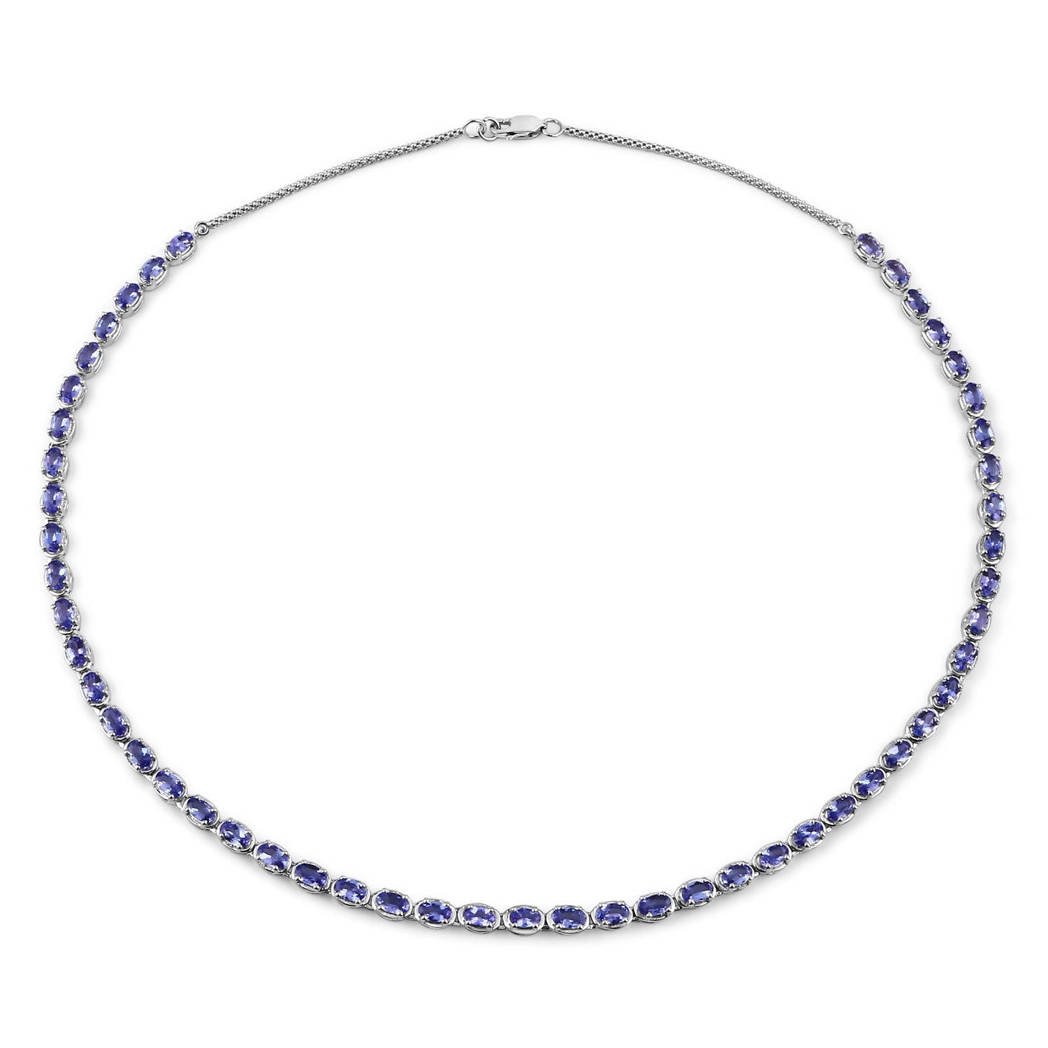 10.00 Carat Genuine Tanzanite .925 Sterling Silver Necklace