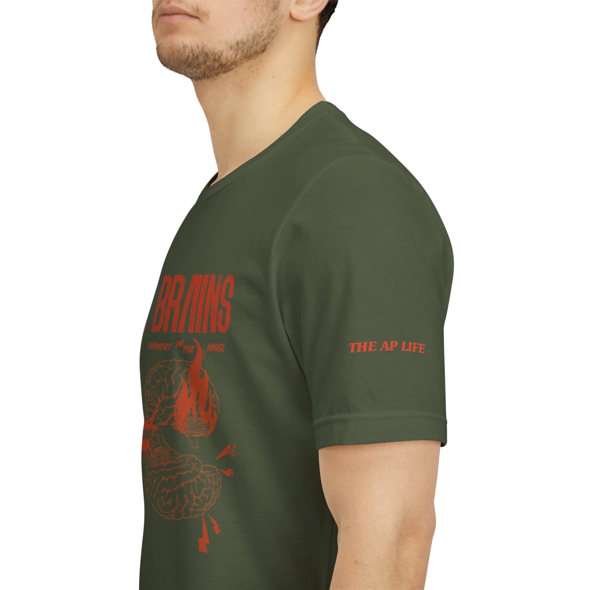 Taxing Brains - Burnout in the House - AuDHD - Adult Unisex Jersey Tee