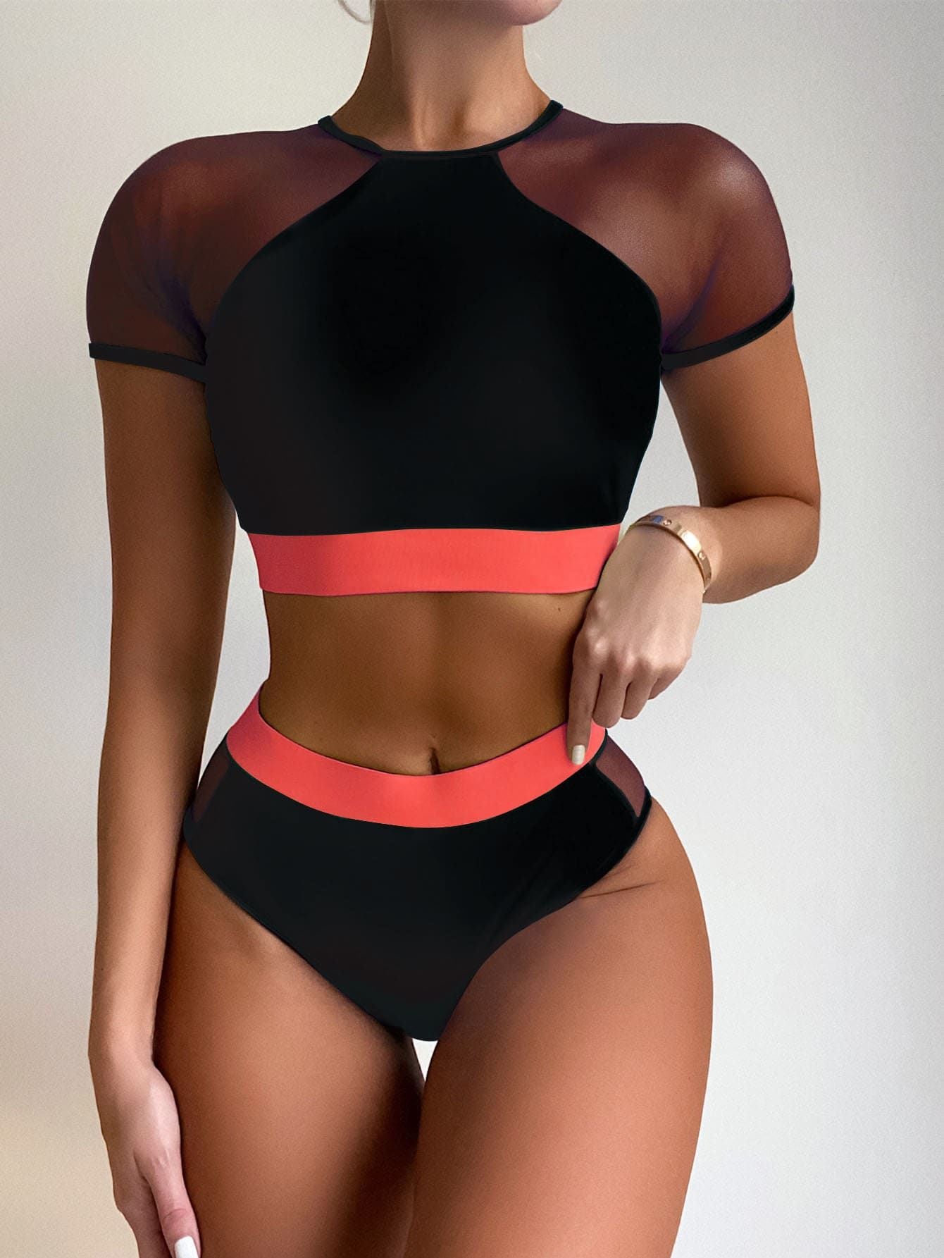 New Mesh Band High-Waist Sexy Bikini 2021