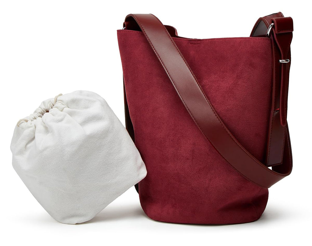 Hobo Bags for Women Vegan Leather Handbag Suede Hobo Bags Bucket Shoulder Bag Purse Tote Handbag Fashion Designer Bag