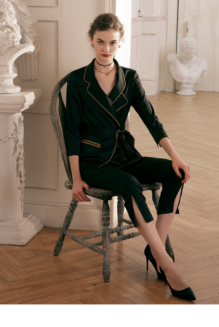 Vintage Black Loungewear Set - Bothyoung Summer Pajamas
