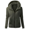 Winter Coats for Women2024 Y2k Clothes Holiday Outfits Fleece Jacket Women Full Zip Up Hoodie Lighweight Cardigan Fall Fashion Clothes Long Sleeve Shirts Sweatshirts with Pockets(A-Army Green4XL)