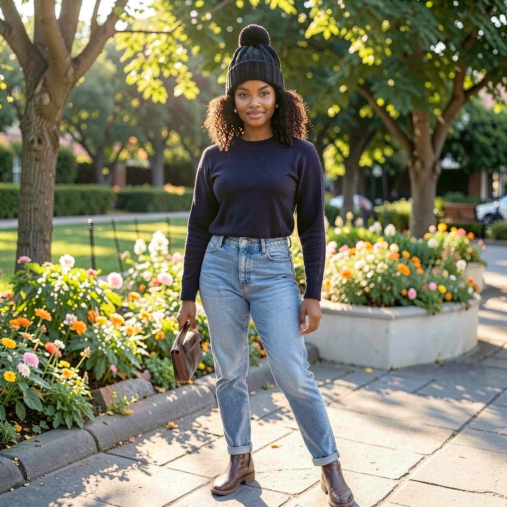 Invenri Pom-Pom Knit Hat