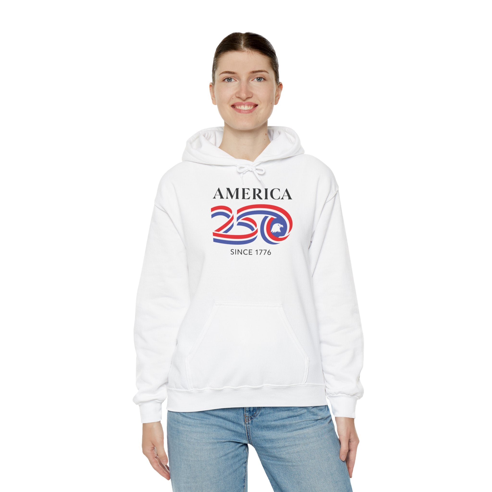 Eagle in 250 Happy Birthday USA Patriotic Pullover