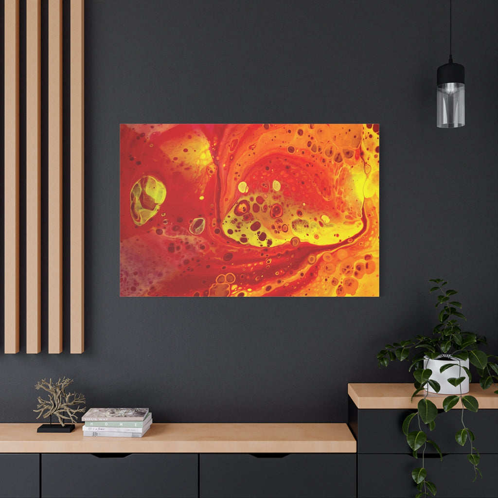 Bespattered Facade Flamin' Hot Stretched Matte Canvas Art Prints | Multiple Sizes