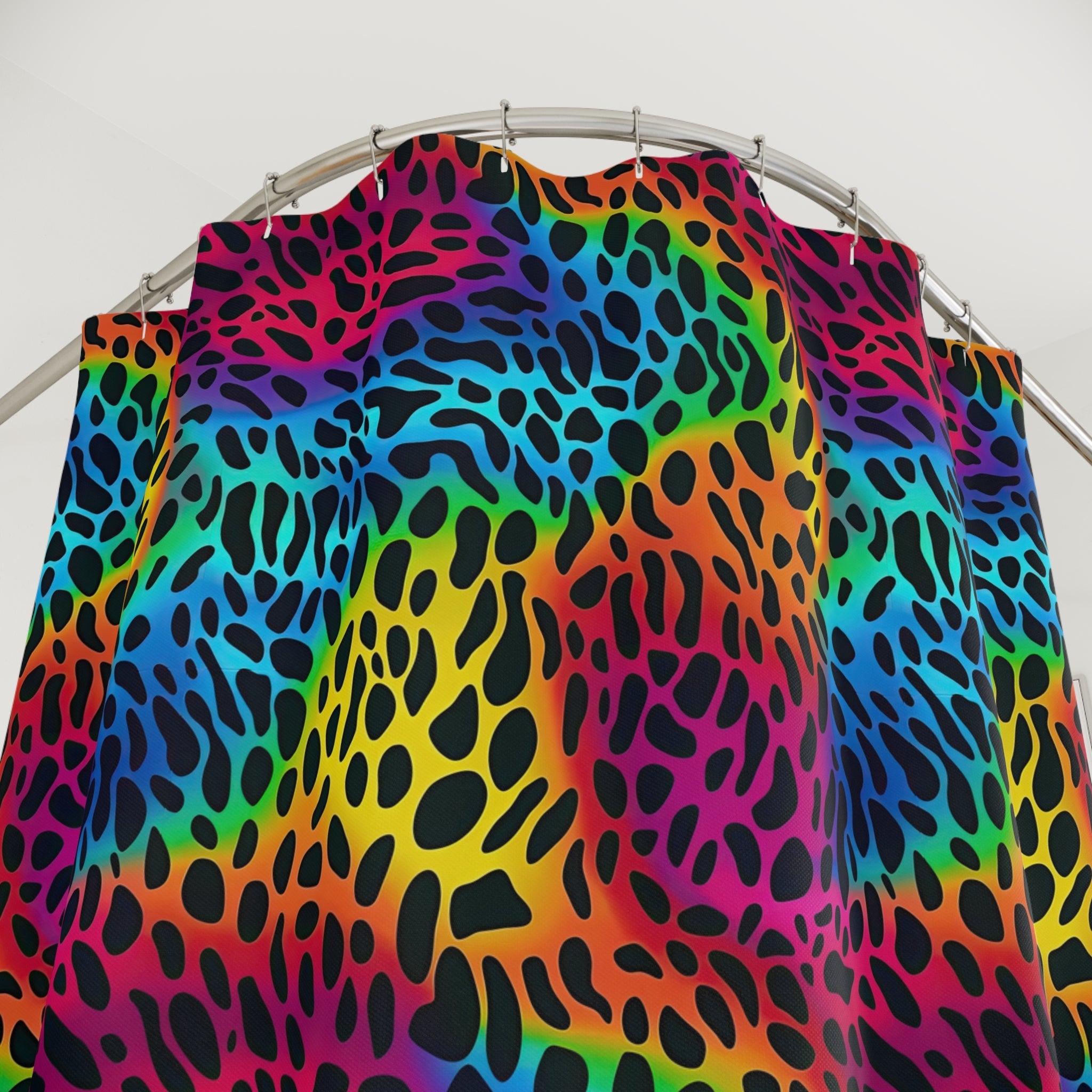 Bespattered Facade Rainbow Animal Print Shower Curtain
