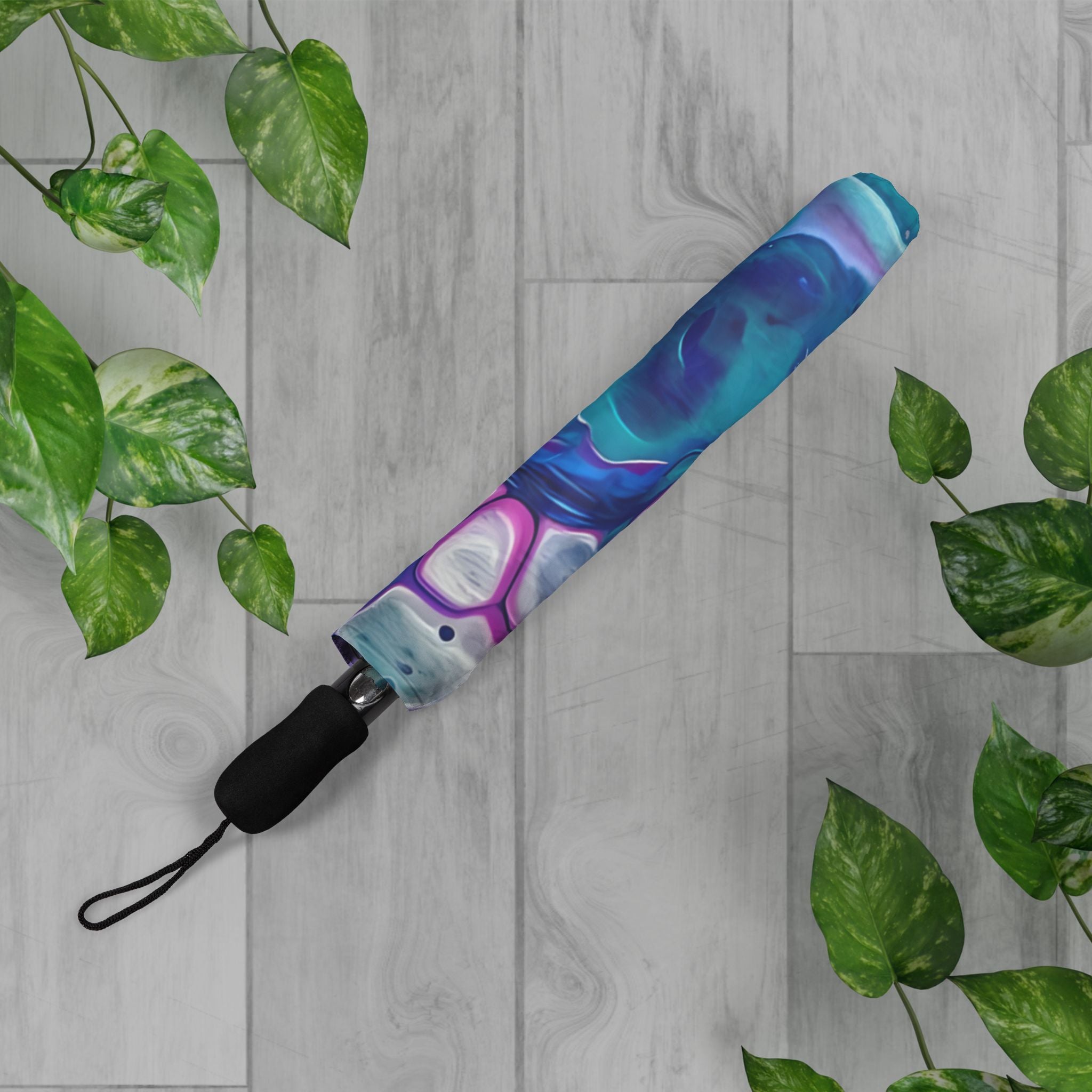 Bespattered Facade Galaxy Foldable Umbrella — Compact Semi-Automatic Rain Parasol