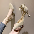 Spring 2020 New Lace Metal High Heel Fashion Shoes