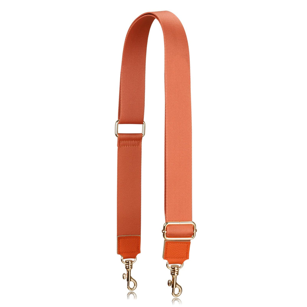Allzedream Thick Purse Strap Wide Adjustable Replacement Crossbody Bag Handbag (Light Orange-Leather tip)