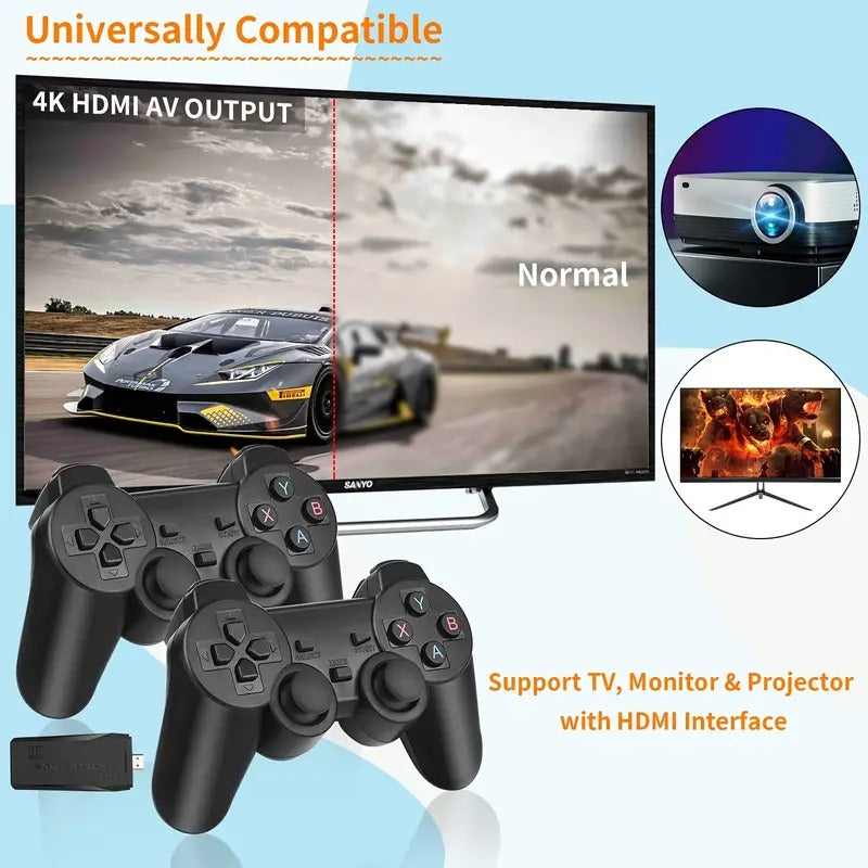 M8 HDMI Home Game Console with 4K TV and Controllers