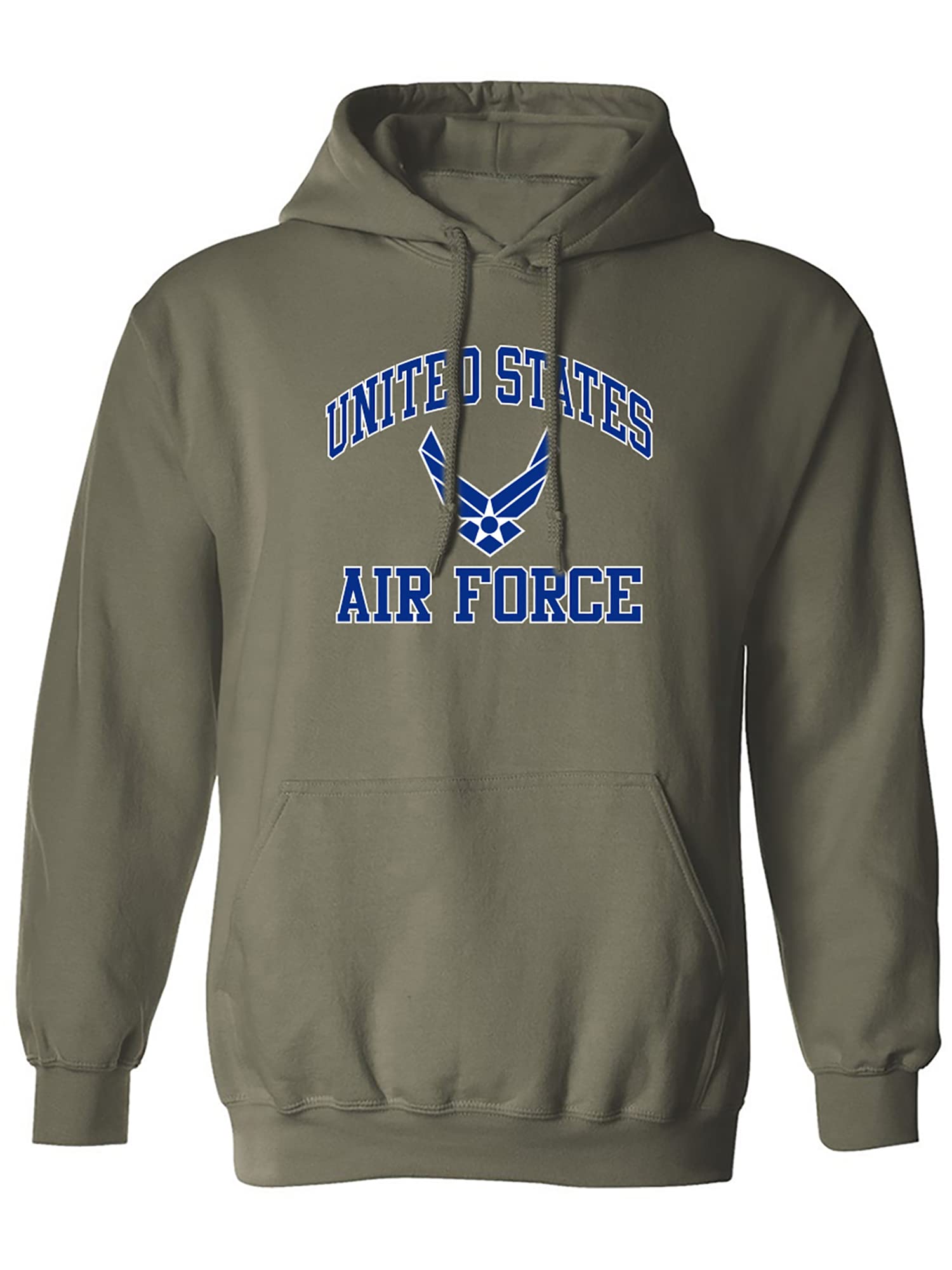 zerogravitee Air Force Wings Blue/White Adult Hooded Sweatshirt - Military Green - Large