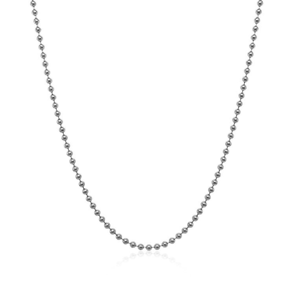 14k White Gold Bead Chain 1.5mm