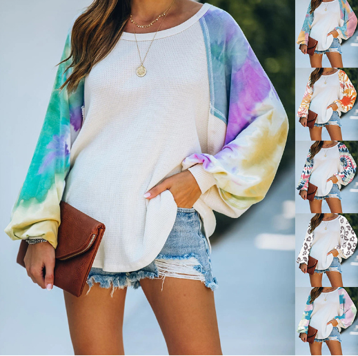 Tie-Dye Print Long Sleeve Sweatshirt for Women