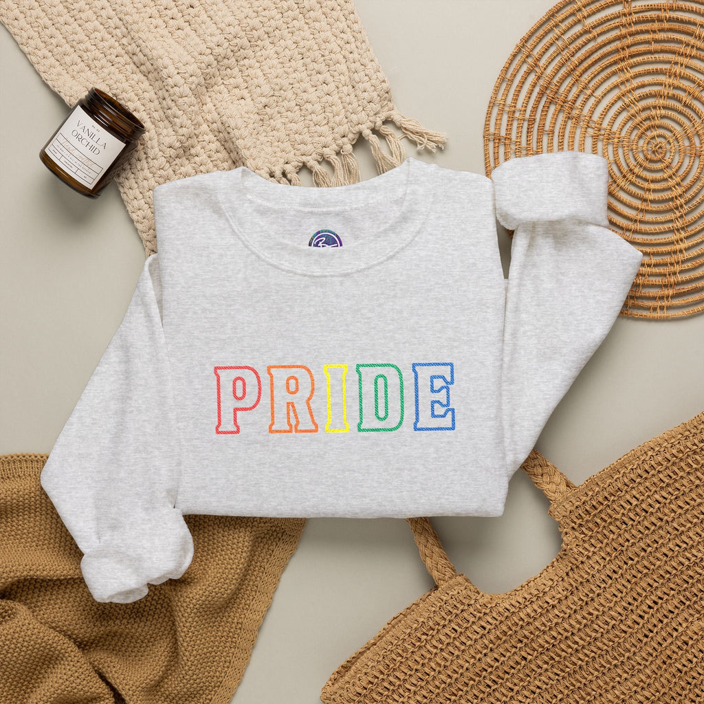 Bespattered Facade Rainbow LGBTQ+ Pride Embroidered Crewneck Sweatshirt