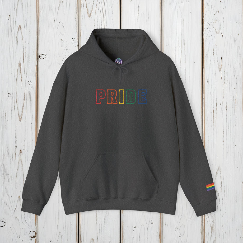 Bespattered Facade Pride Rainbow LGBTQ+ Embroidered Unisex Heavy Blend™ Hooded Sweatshirt
