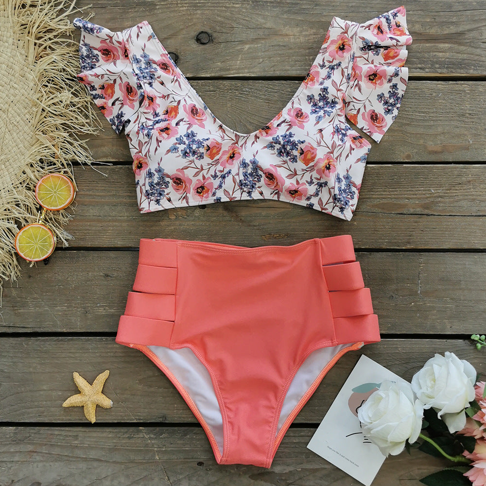 2024 New Ruffled High-Waisted Bikini Swimsuit