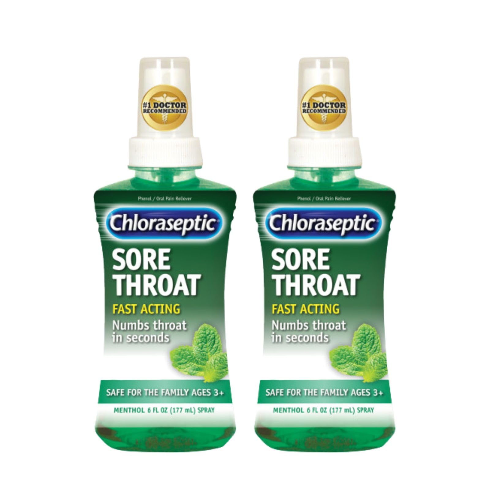 Chloraseptic Sore Throat Spray Menthol 6 fl oz (Pack of 2)