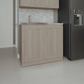 Utility Sink Cabinet 36' H, 2 Doors, 2 Shelves, White Oak - Kitchen
