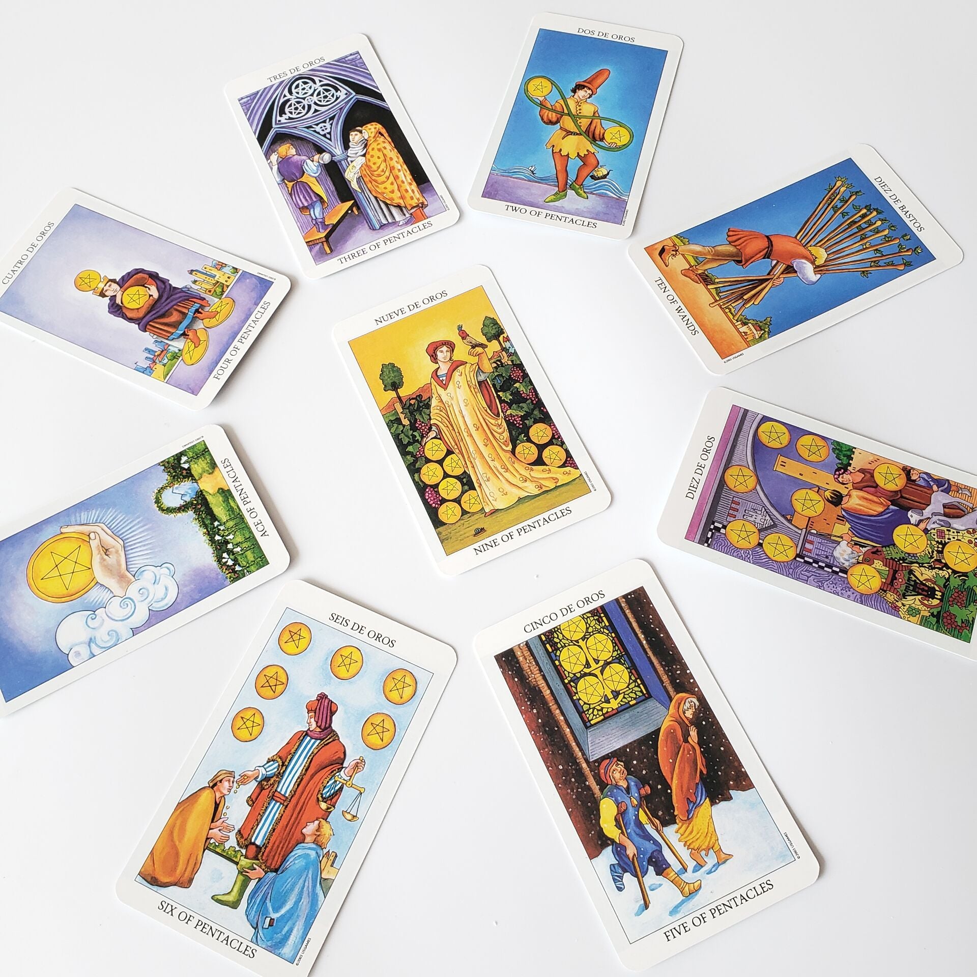 Bilingual Knight Tarot Cards in English and Spanish