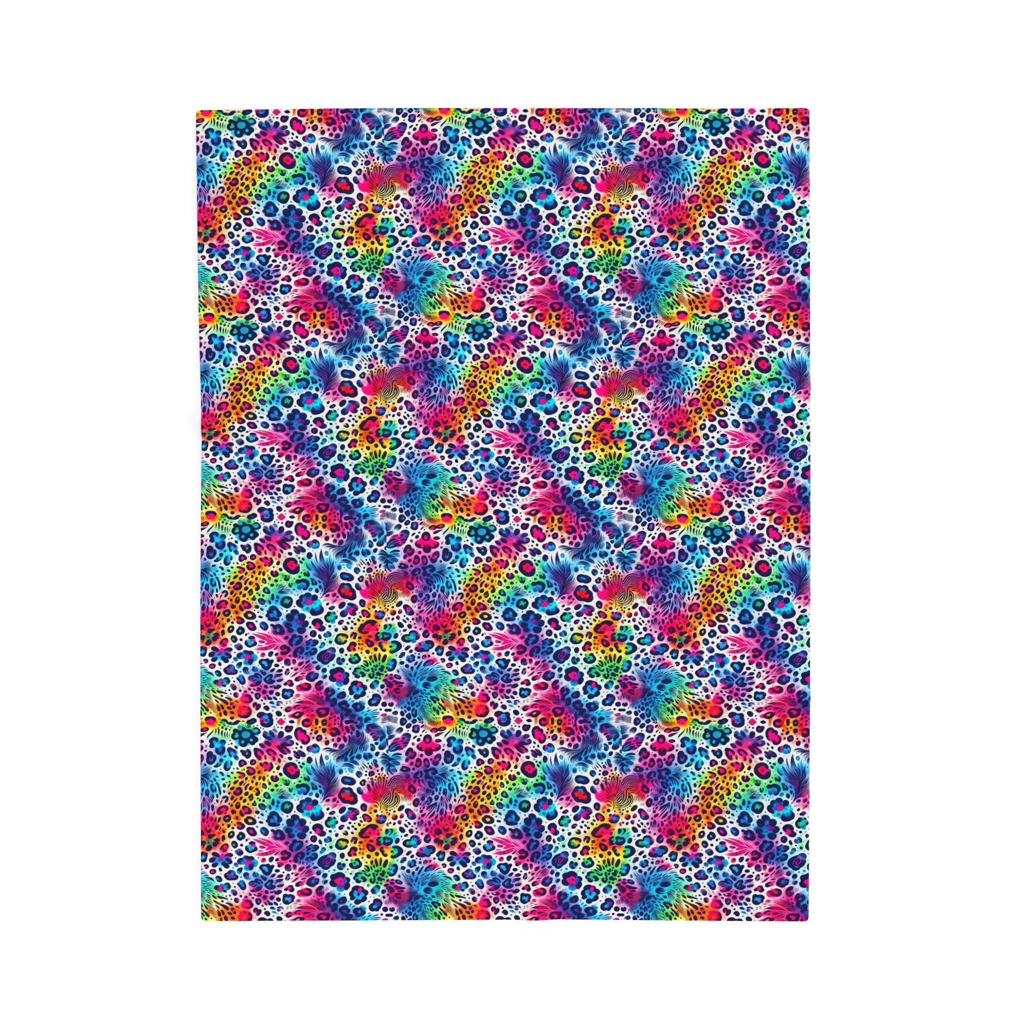 Bespattered Facade Neon Animal Print Velveteen Plush Blanket | 3 Sizes
