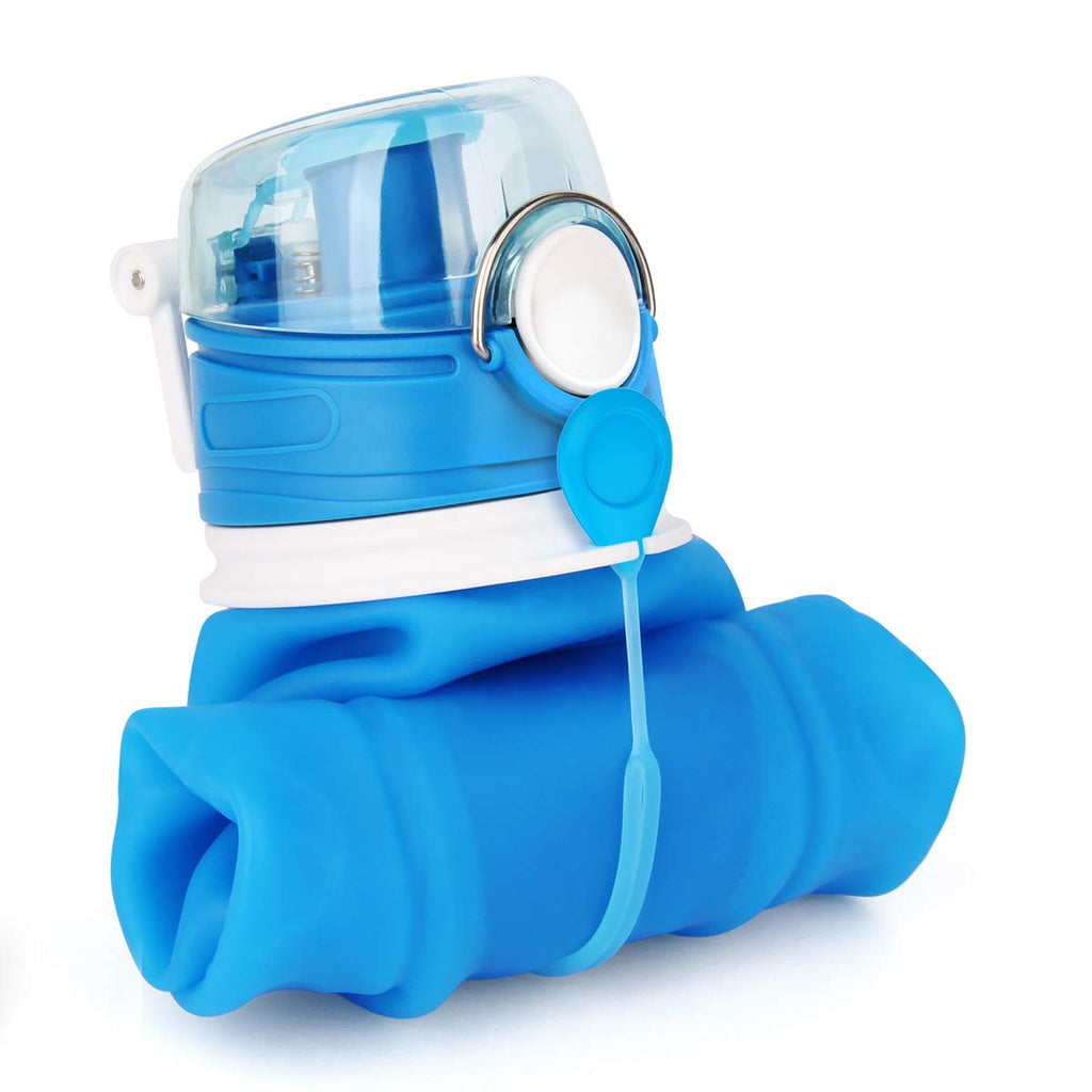 Valourgo 35 oz Collapsible Water Bottle Large bpa Free Travel Water Bottle Reusable Water Bottle(Blue)