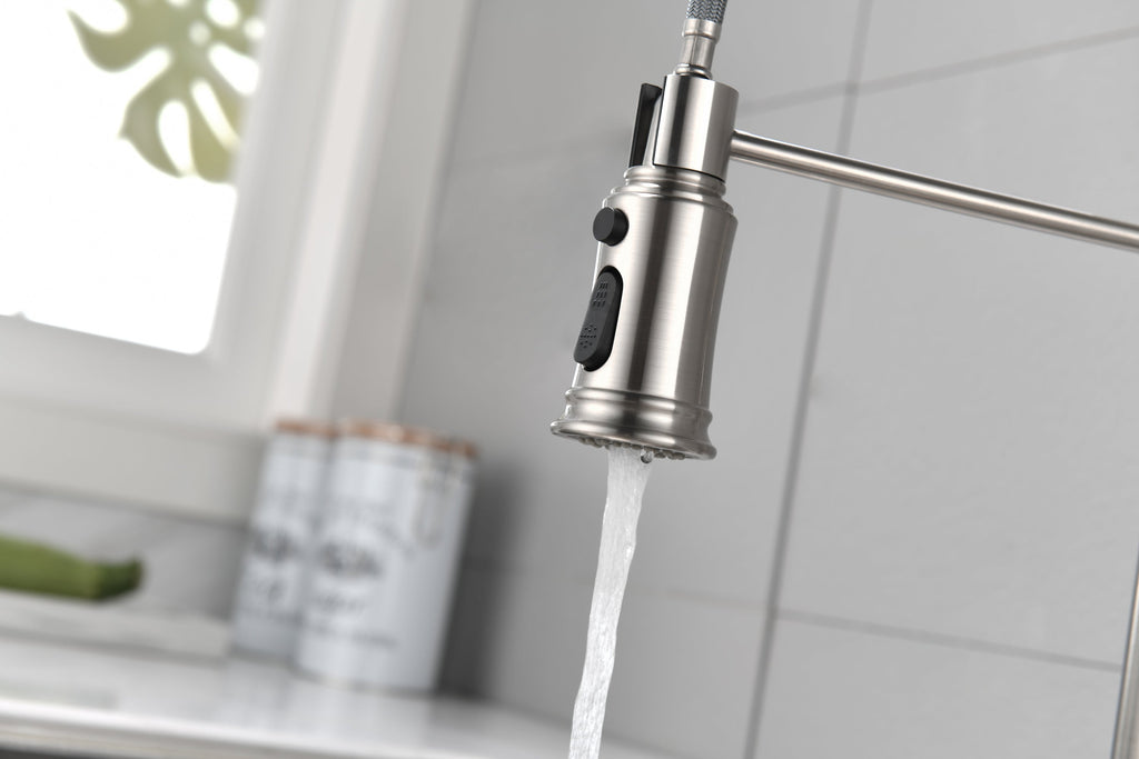 Kitchen Faucets Single Handle Pull Down Sprayer Spring Kitchen Sink Faucet