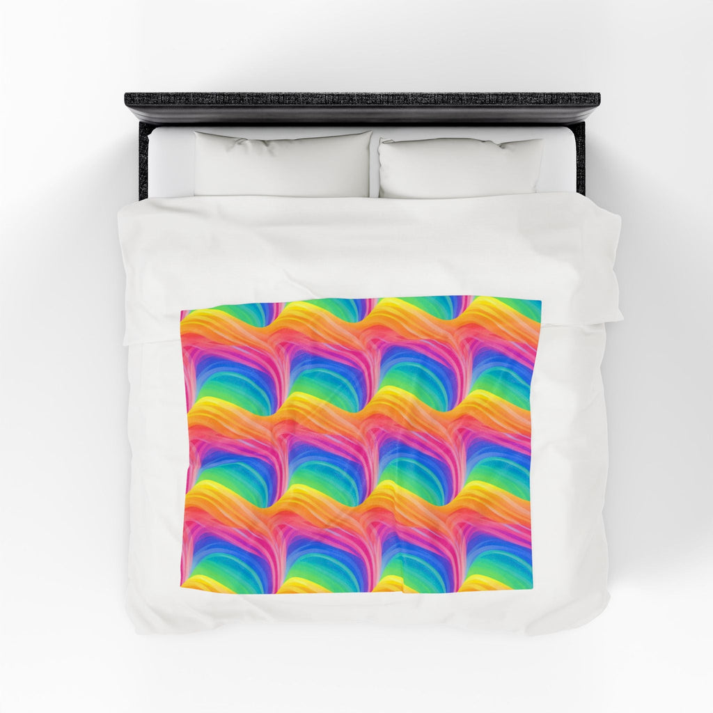 Bespattered Facade Windswept Rainbows Velveteen Plush Blanket | 3 Sizes
