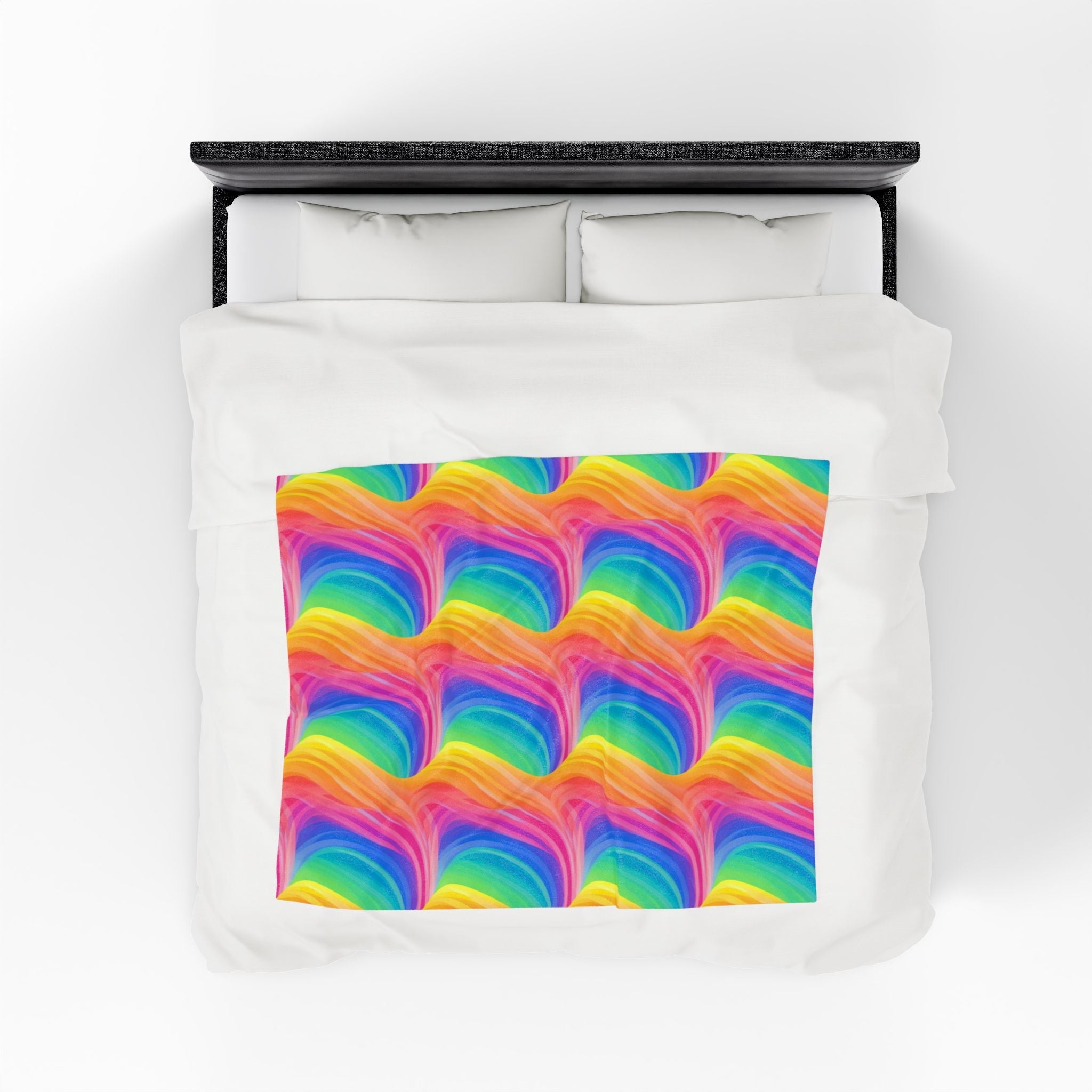 Bespattered Facade Windswept Rainbows Velveteen Plush Blanket | 3 Sizes